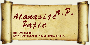 Atanasije Pajić vizit kartica